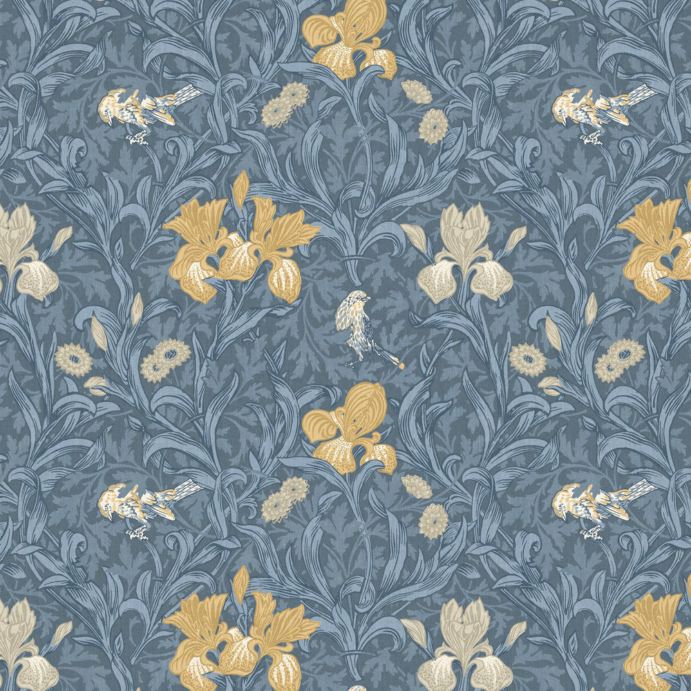 7894 Iris 3 Lake by Wmah Fabric Wmah Fabric 7894 Iris 3 LakeFabric William Morris At Home The Forager 100%Cot Spain </p><p>Repeat: H: 18, V: 0.375 54 in - Fabric Carolina -