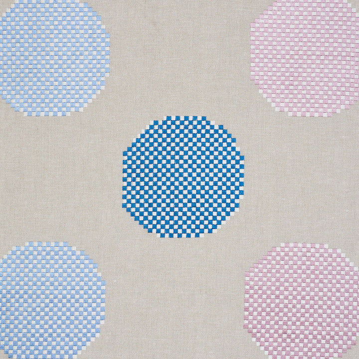 Hansen Embroidery Blue & Lilac 78941 by Schumacher Designer Fabric SCANDINAVIAN MODERN See Sample INDIA - </p><p>Repeat: Horizontal: 51" (130CM) and Vertical: 15 3/8" (39CM) 51" (130CM) - Swanky Fabrics -