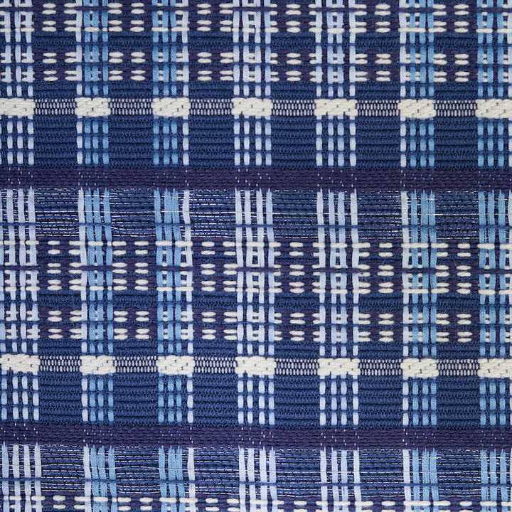 Zealand Check Denim 79070 by Schumacher Fabric SCANDINAVIAN MODERN See Sample INDIA - </p><p>Repeat: Horizontal: 13 5/8" (35CM) and Vertical: 1 1/2" (4CM) 54" (137CM) - Fabric Carolina -