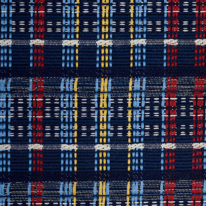 Zealand Check Navy Multi 79072 by Schumacher Fabric Schumacher Fabric Zealand Check Navy Multi 79072Fabric COTTON 97% INDIA </p><p>Repeat: H: HORZ. 13 5/8" (35CM) , V: VERT. 1 1/2" (4CM) 54 - Fabric Carolina -