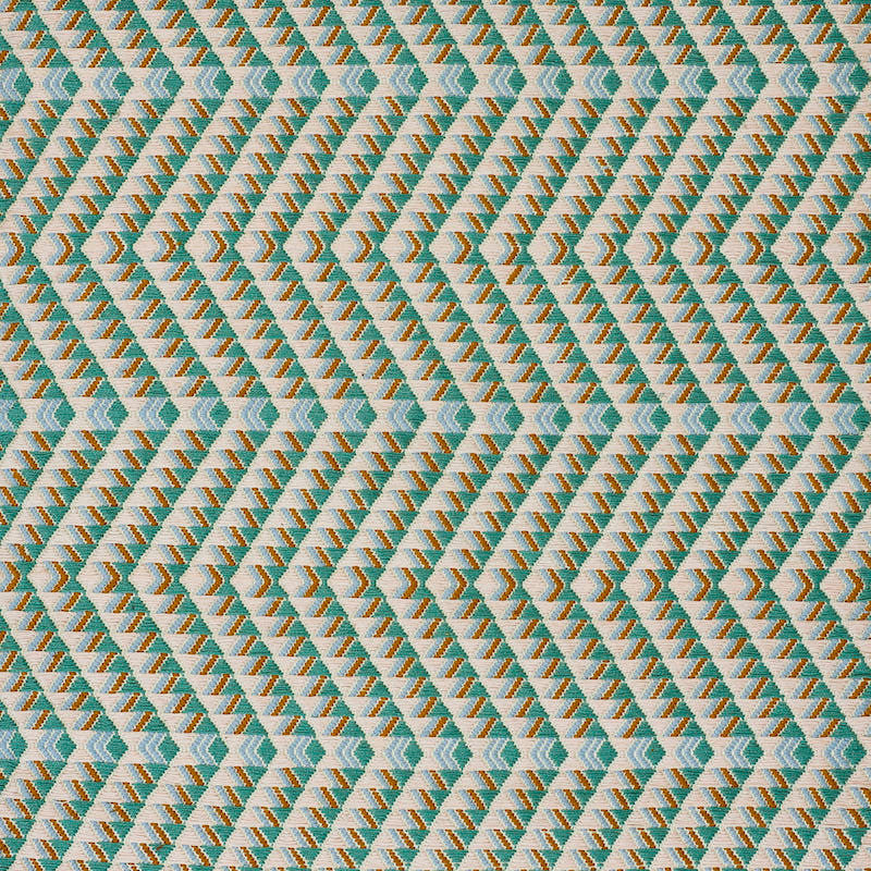 Amates Hand Woven Brocade Duck Egg 79224 by Schumacher Designer Fabric A RUM FELLOW BROCADES COTTON 100% GUATEMALA </p><p>Repeat: Horizontal: 1" (3CM) and Vertical: 7 1/2" (19CM) 19 - Swanky Fabrics -