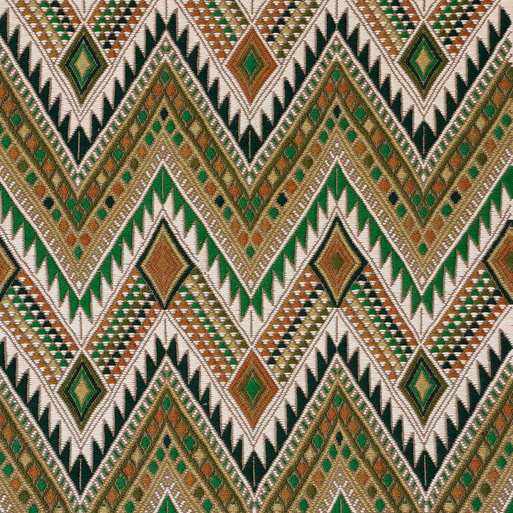 Coyolate Hand Woven Brocade Green 79243 by Schumacher Fabric A RUM FELLOW BROCADES See Sample GUATEMALA LIGHT DURABILITY </p><p>Repeat: Horizontal: 6" (15CM) and Vertical: 12 1/4" (31CM) 19" (48CM) - Fabric Carolina -