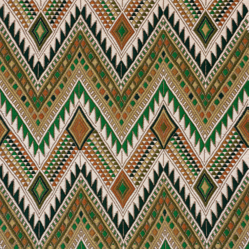 Coyolate Hand Woven Brocade Green 79243 by Schumacher Fabric A RUM FELLOW BROCADES COTTON 100% GUATEMALA </p><p>Repeat: Horizontal: 6" (15CM) and Vertical: 12 1/4" (31CM) 19 - Fabric Carolina -