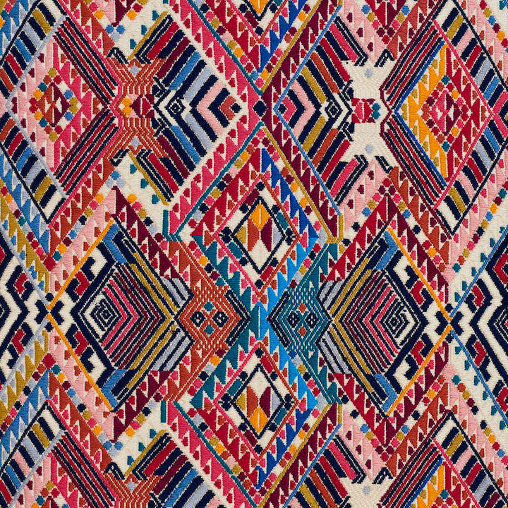 Nica Hand Woven Brocade Rosa 79280 by Schumacher Designer Fabric A RUM FELLOW BROCADES See Sample GUATEMALA LIGHT DURABILITY </p><p>Repeat: Horizontal: 19" (48CM) and Vertical: 16" (41CM) 19" (48CM) - Swanky Fabrics -