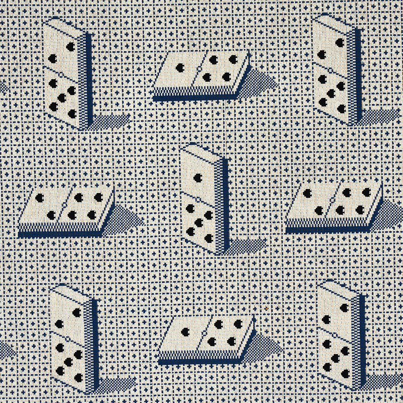 Domino Epingle Blue 79321 by Schumacher Fabric MISTERIOSO COTTON 89% POLYESTER 11% BELGIUM </p><p>Repeat: Horizontal: 13" (33CM) and Vertical: 13 1/2" (34CM) 54.25 - Fabric Carolina -