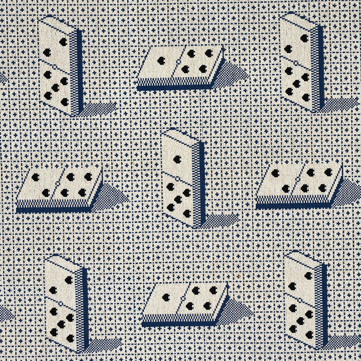 Domino Epingle Blue 79321 by Schumacher Fabric MISTERIOSO COTTON 89% POLYESTER 11% BELGIUM </p><p>Repeat: Horizontal: 13" (33CM) and Vertical: 13 1/2" (34CM) 54.25 - Fabric Carolina -