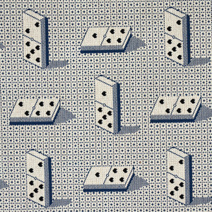 Domino Epingle Blue 79321 by Schumacher Fabric