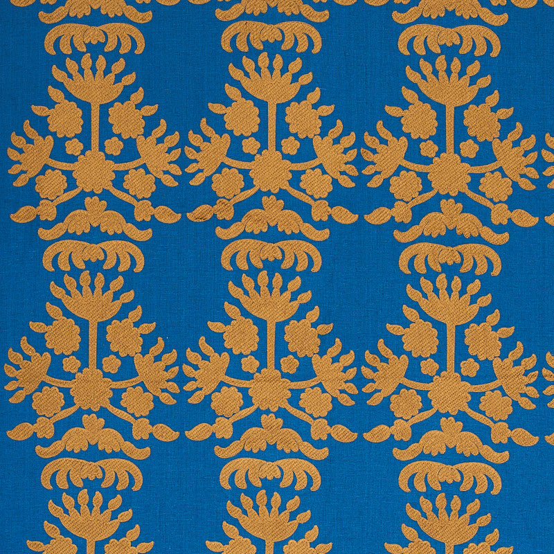 Cybele Embroidery Blue 79470 by Schumacher Fabric BOHEMIA LINEN 75% POLYESTER 25% INDIA </p><p>Repeat: Horizontal: 12 1/2" (32CM) and Vertical: 15 1/3" (39CM) 54 - Fabric Carolina -