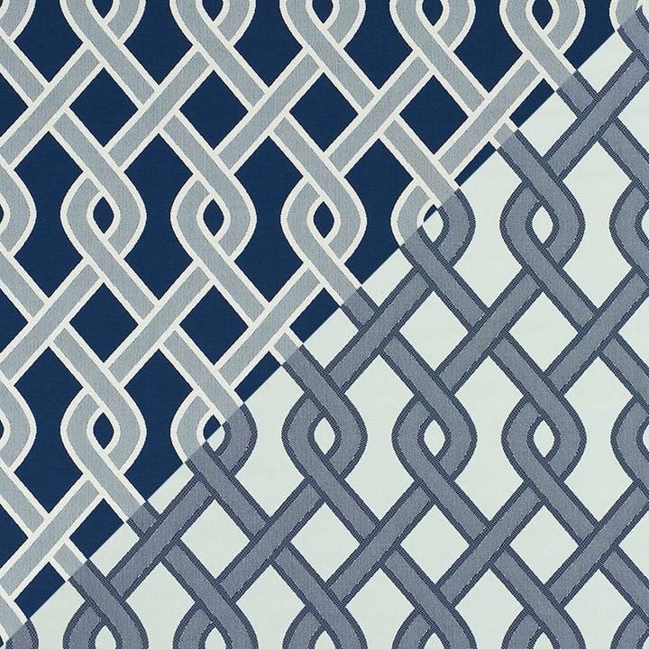 Cleo Trellis Indoor/Outdoor Blue 79570 by Schumacher Fabric INDOOR/OUTDOOR PRINTS & WOVENS V POLYOLEFIN 100% UNITED STATES OF AMERICA MARTINDALE 30,000 </p><p>Repeat: Horizontal: 4 1/2" (11CM) and Vertical: 9" (23CM) 54 - Fabric Carolina -