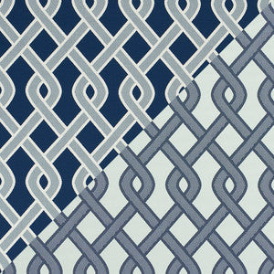 Cleo Trellis Indoor/Outdoor Blue 79570 by Schumacher Fabric