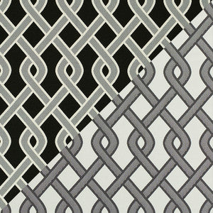 Cleo Trellis Indoor/Outdoor Black 79571 by Schumacher Fabric