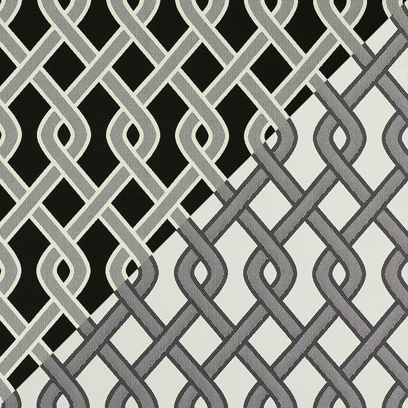 Cleo Trellis Indoor/Outdoor Black 79571 by Schumacher Fabric INDOOR/OUTDOOR PRINTS & WOVENS V POLYOLEFIN 100% UNITED STATES OF AMERICA MARTINDALE 30,000 </p><p>Repeat: Horizontal: 4 1/2" (11CM) and Vertical: 9" (23CM) 54 - Fabric Carolina -