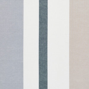 Lolland Linen Stripe Grey & Sand 79660 by Schumacher Fabric