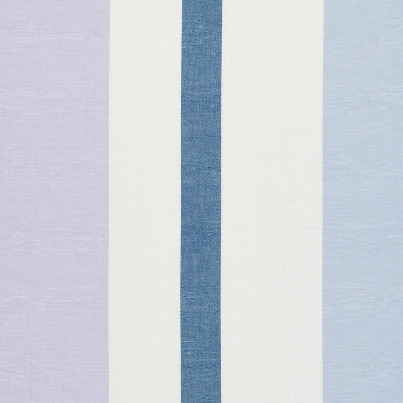 Lolland Linen Stripe Lilac & Blue 79661 by Schumacher Fabric SCANDINAVIAN MODERN See Sample INDIA - </p><p>Repeat: Horizontal: 54" (137CM) and Vertical: - 54" (137CM) - Fabric Carolina -