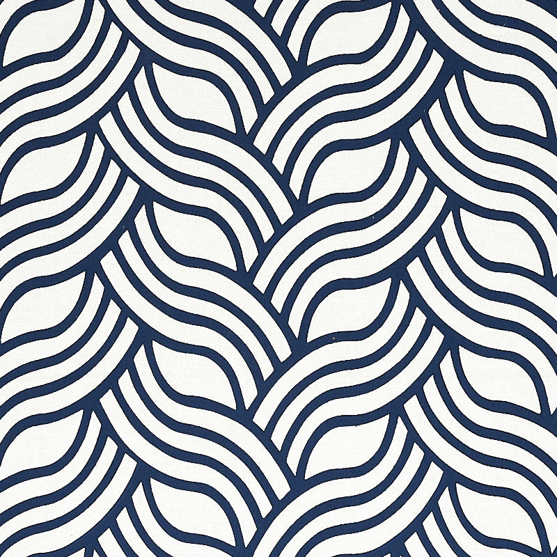 Sangomar Applique Navy 79951 by Schumacher Fabric NATURA LINEN 73% POLYESTER 17% INDIA </p><p>Repeat: Horizontal: 17 1/2" (44CM) and Vertical: 7 1/2" (19CM) 54 - Fabric Carolina -