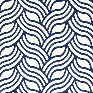 Sangomar Applique Navy 79951 by Schumacher Fabric