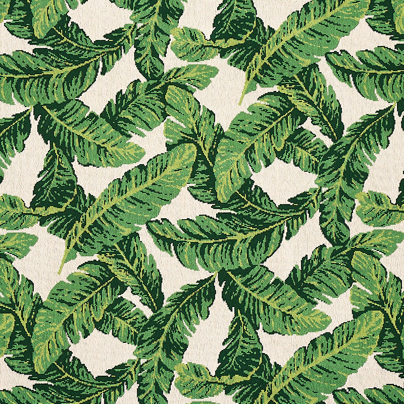 Tropical Leaf Epingle Green & Ivory 80090 by Schumacher Fabric Schumacher Fabric Tropical Leaf Epingle Green & Ivory 80090Fabric COTTON 91% BELGIUM </p><p>Repeat: H: HORZ. 26 4/5" (68CM), V: VERT. 24 2/3" (63CM) 53.5 - Fabric Carolina -