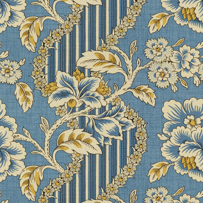 Bois De Rose Blue/Gold by Brunschwig & Fils Fabric Brunschwig & Fils Fabric Bois De Rose Blue/GoldFabric TRESORS DE JOUY LINEN - 56%;COTTON - 44% France </p><p>Repeat: H: 18.0058, V: 13.002 54.372 - Fabric Carolina -