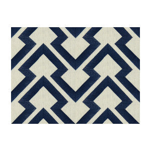 Lightning Bolt Indigo by Brunschwig & Fils Fabric