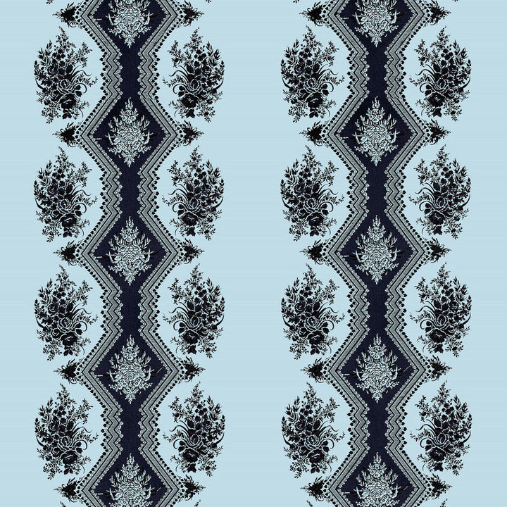 Coppelia Satin Ciel by Brunschwig & Fils Fabric Brunschwig & Fils Fabric Coppelia Satin CielFabric MADELEINE CASTAING COTTON - 100% France </p><p>Repeat: H: 24.41, V: 11.81 55.11 - Fabric Carolina -