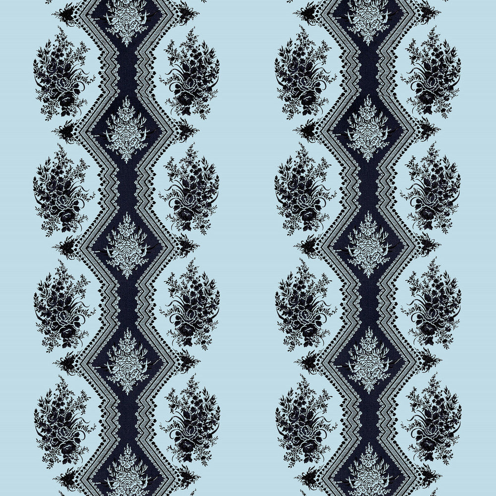 Coppelia Satin Ciel by Brunschwig & Fils Fabric Brunschwig & Fils Fabric Coppelia Satin CielFabric MADELEINE CASTAING COTTON - 100% France </p><p>Repeat: H: 24.41, V: 11.81 55.11 - Fabric Carolina -