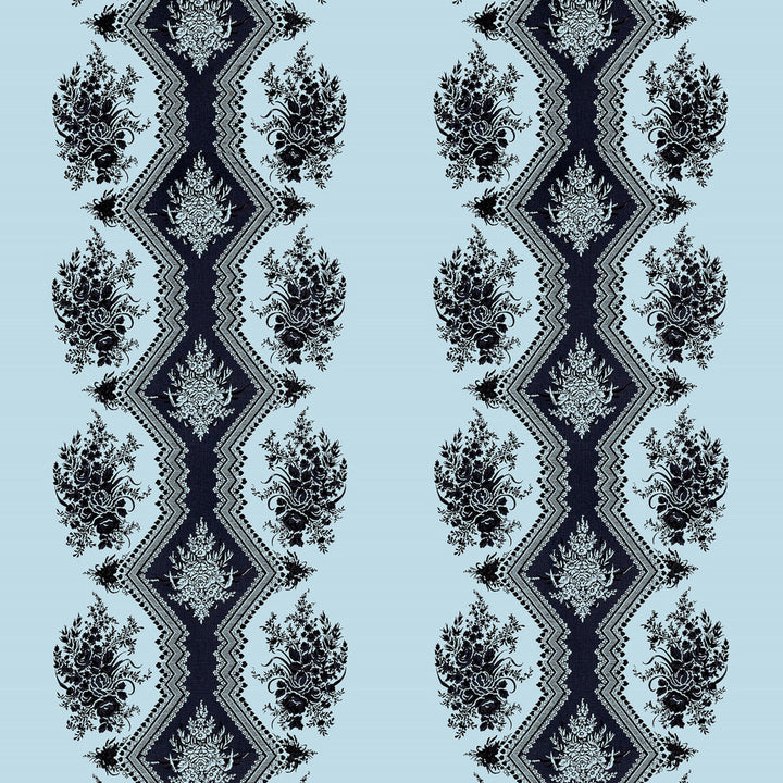 Coppelia Satin Ciel by Brunschwig & Fils Fabric Brunschwig & Fils Fabric Coppelia Satin CielFabric MADELEINE CASTAING COTTON - 100% France </p><p>Repeat: H: 24.41, V: 11.81 55.11 - Fabric Carolina -