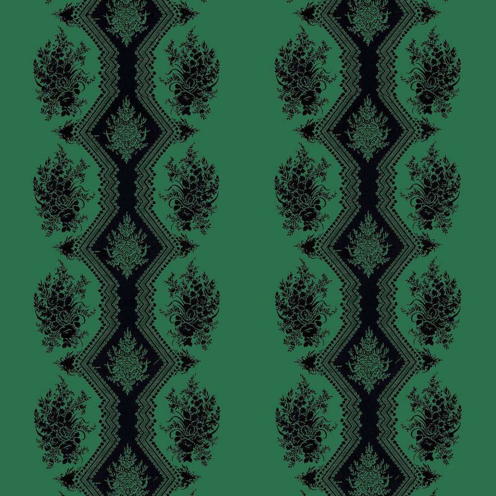 Coppelia Satin Emerald by Brunschwig & Fils Fabric Brunschwig & Fils Fabric Coppelia Satin EmeraldFabric MADELEINE CASTAING COTTON - 100% France </p><p>Repeat: H: 24.41, V: 11.81 55.11 - Fabric Carolina -
