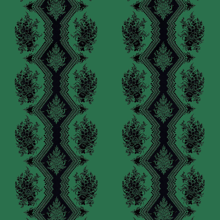Coppelia Satin Emerald by Brunschwig & Fils Fabric Brunschwig & Fils Fabric Coppelia Satin EmeraldFabric MADELEINE CASTAING COTTON - 100% France </p><p>Repeat: H: 24.41, V: 11.81 55.11 - Fabric Carolina -
