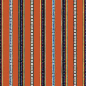 Rayure Broderie Orange by Brunschwig & Fils Fabric