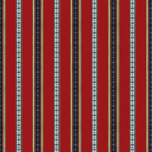 Rayure Broderie Red by Brunschwig & Fils Fabric