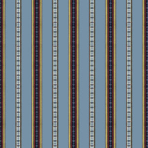 Rayure Broderie Bleu by Brunschwig & Fils Fabric