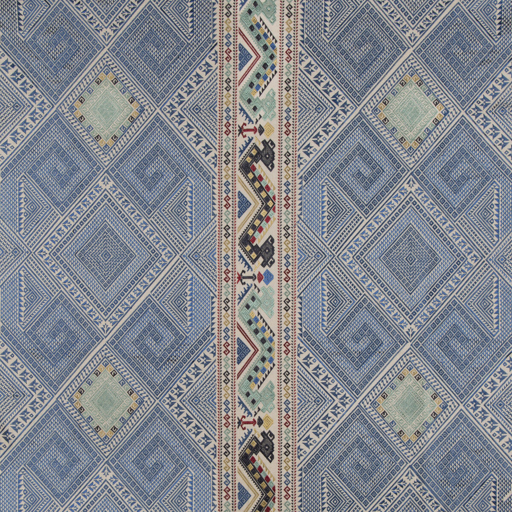Covelong Emb Blue/Red/Sea by Brunschwig & Fils Fabric Brunschwig & Fils Fabric Covelong Emb Blue/Red/SeaFabric CAPE COMORIN LINEN - 56%;VISCOSE - 44% India </p><p>Repeat: H: 24.25, V: 22.75 50 - Fabric Carolina -