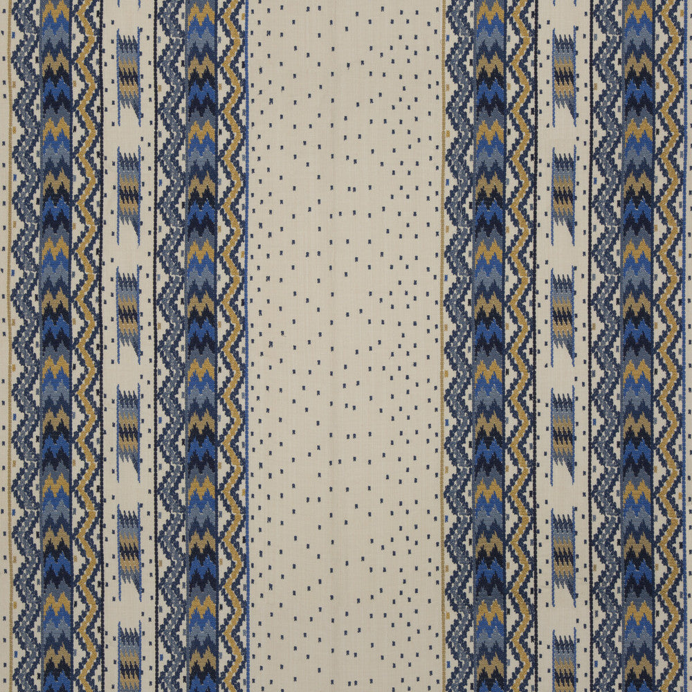 Talakona Stripe Blue/Gold by Brunschwig & Fils Fabric Brunschwig & Fils Fabric Talakona Stripe Blue/GoldFabric CAPE COMORIN COTTON - 48%;JUTE - 27%;POLYESTER - 25% India </p><p>Repeat: H: 26.5, V: 8 53 - Fabric Carolina -