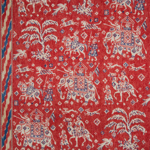 Aralam Print Flame/Cadet by Brunschwig & Fils Fabric