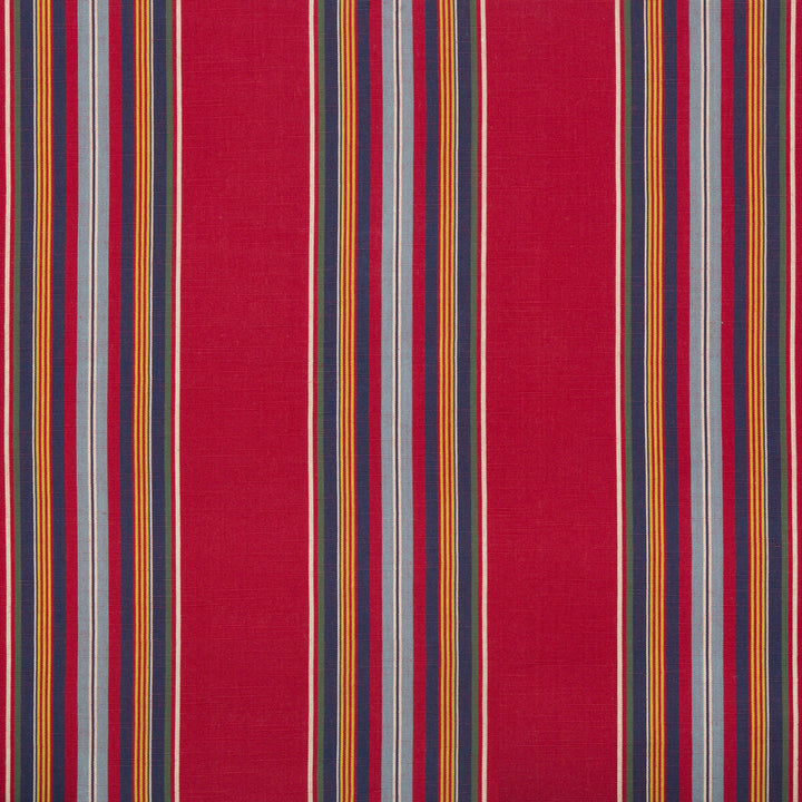 Verdon Stripe Red/Navy by Brunschwig & Fils Fabric Brunschwig & Fils Fabric Verdon Stripe Red/NavyFabric DURANCE COTTON - 100% India </p><p>Repeat: H: 7.5, V: 0 53 - Fabric Carolina -