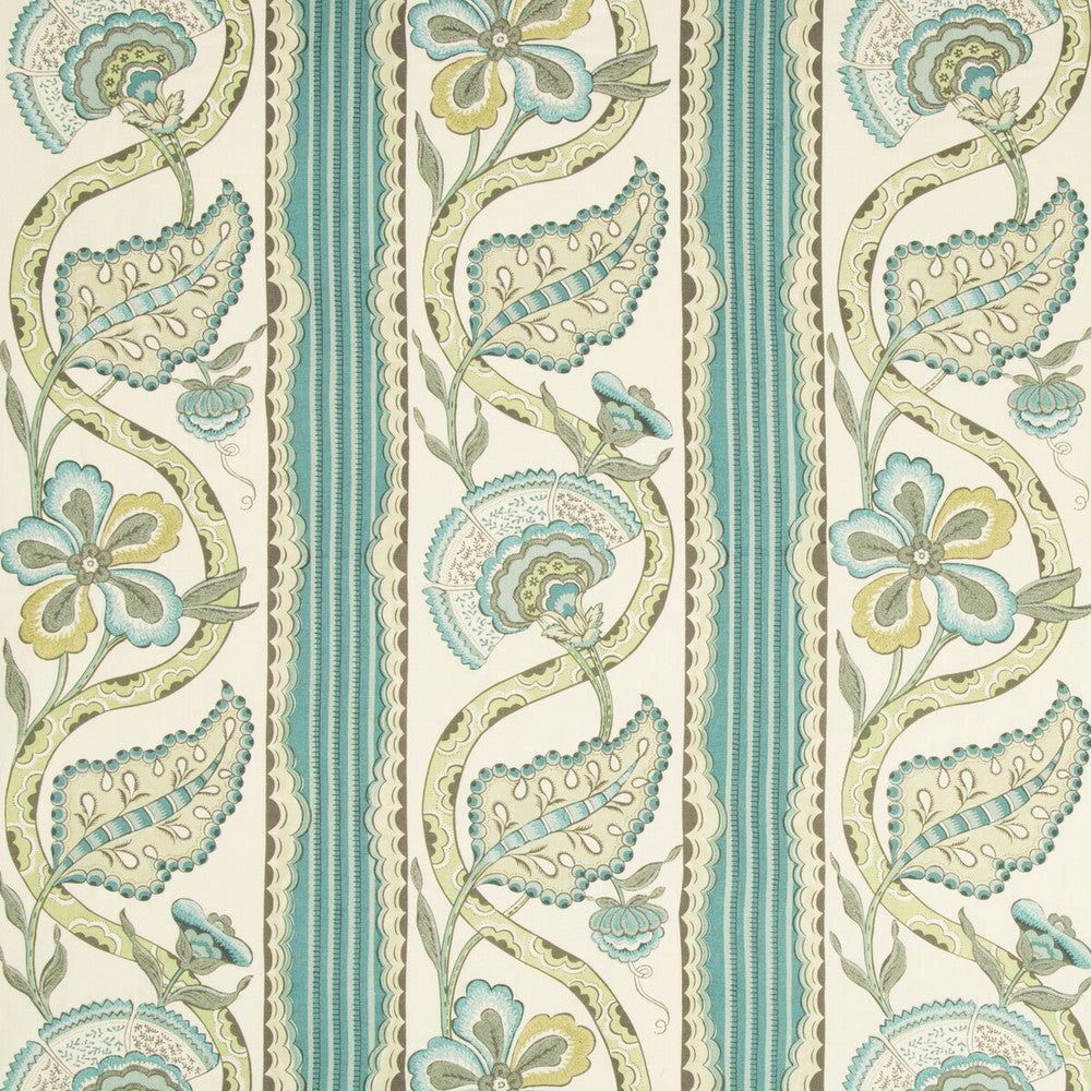 Gautier Print Aqua/Green by Brunschwig & Fils Fabric Brunschwig & Fils Fabric Gautier Print Aqua/GreenFabric LE PARNASSE COTTON - 100% India </p><p>Repeat: H: 26.5, V: 33.5 53 - Fabric Carolina -