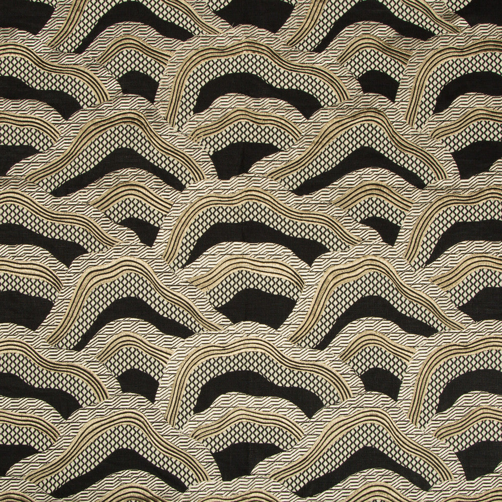 Les Rizieres Emb Black/Gold by Brunschwig & Fils Fabric Brunschwig & Fils Fabric Les Rizieres Emb Black/GoldFabric LES ENSEMBLIERS LINEN - 52%;RAYON - 48% India </p><p>Repeat: H: 13, V: 15.75 51.5 - Fabric Carolina -