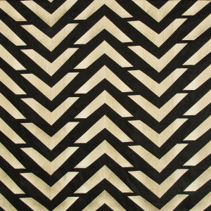 Les Vagues Emb Black/Gold by Brunschwig & Fils Fabric