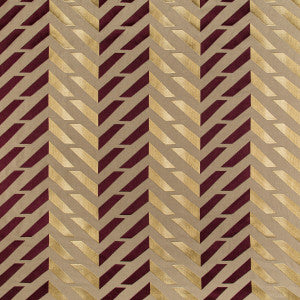 Les Vagues Emb Plum/Gold by Brunschwig & Fils Fabric
