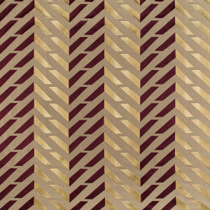 Les Vagues Emb Plum/Gold by Brunschwig & Fils Fabric