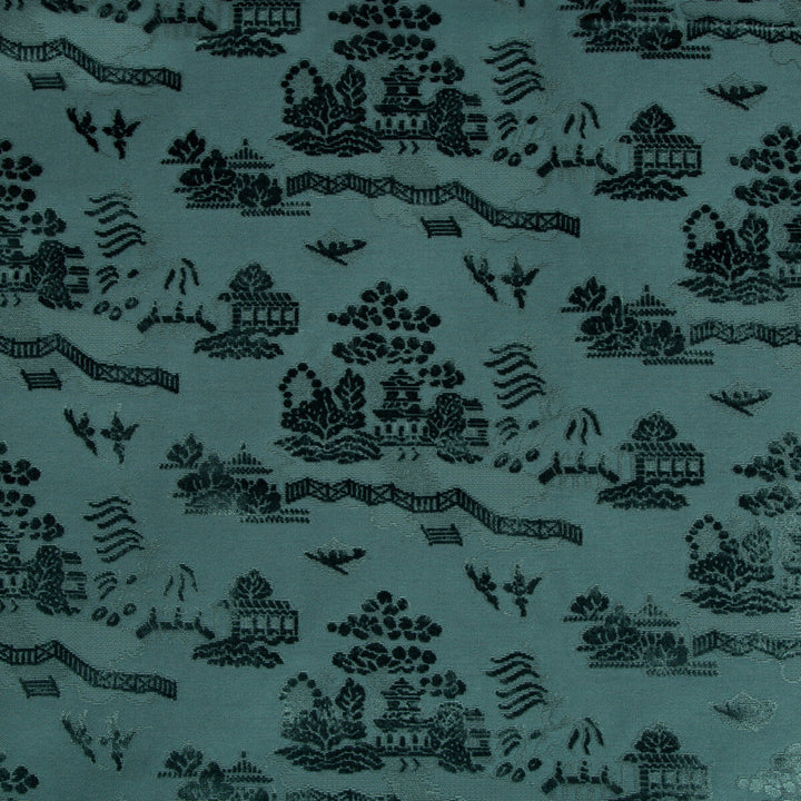 La Pagode Velvet Teal by Brunschwig & Fils Fabric Brunschwig & Fils Fabric La Pagode Velvet TealFabric LES ENSEMBLIERS VISCOSE - 76%;LINEN - 24% Belgium </p><p>Repeat: H: 27.75, V: 10.5 55.5 - Fabric Carolina -