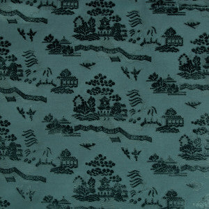 La Pagode Velvet Teal by Brunschwig & Fils Fabric