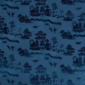 La Pagode Velvet Navy by Brunschwig & Fils Fabric