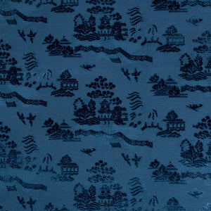 La Pagode Velvet Navy by Brunschwig & Fils Fabric