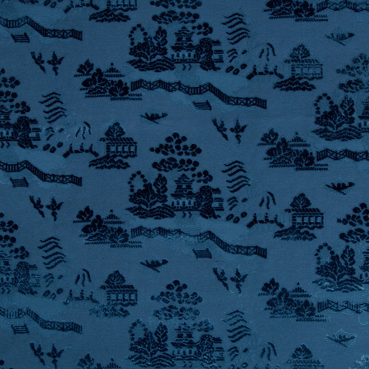 La Pagode Velvet Navy by Brunschwig & Fils Fabric Brunschwig & Fils Fabric La Pagode Velvet NavyFabric LES ENSEMBLIERS VISCOSE - 76%;LINEN - 24% Belgium </p><p>Repeat: H: 27.75, V: 10.5 55.5 - Fabric Carolina -