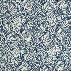 Les Palmiers Print Blue by Brunschwig & Fils Fabric