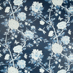 Les Pivoines Print Blue by Brunschwig & Fils Fabric