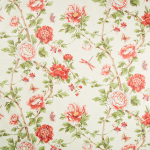 Les Pivoines Print Red by Brunschwig & Fils Fabric