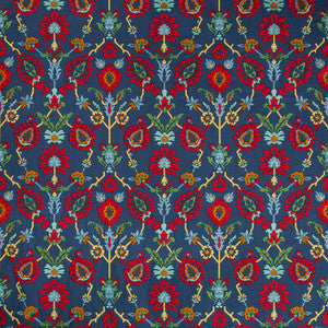 Solanum Emb Indigo/Red by Brunschwig & Fils Fabric