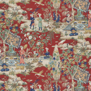 Lodi Garden Print Red by Brunschwig & Fils Fabric